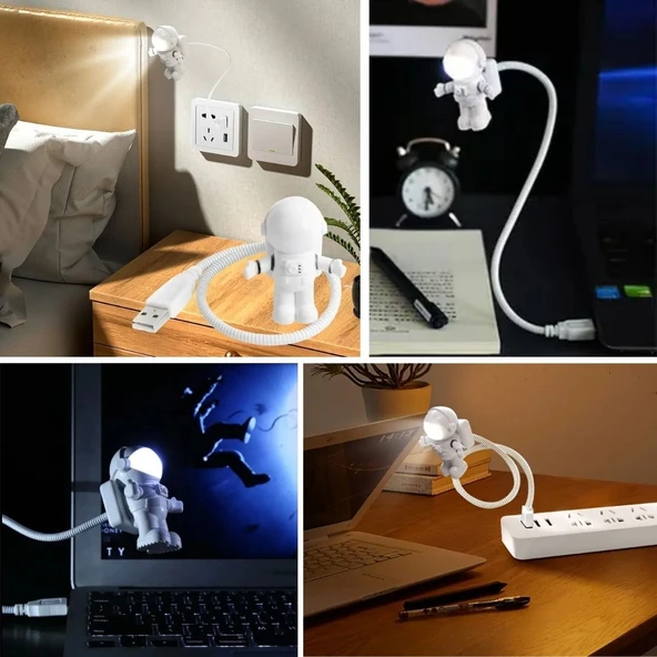 USB Astronot Gece Lambası, Masa Lambası, Kitap Okuma Lambası Işığı (5224) ürün görseli 1