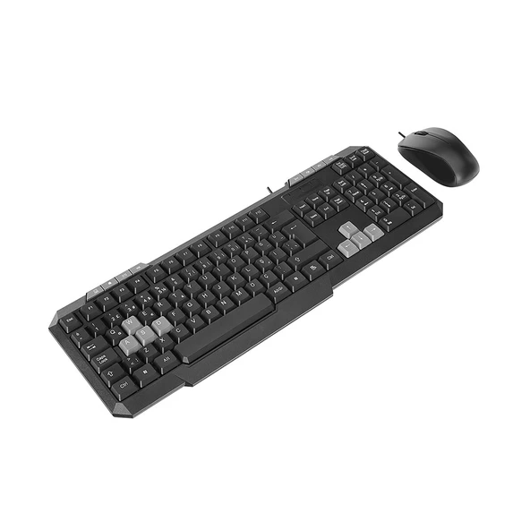 USB KABLOLU KLAVYE - MOUSE SET Q KLAVYE 1200DPI MOUSE KM-1435 (5224) - Resim 2