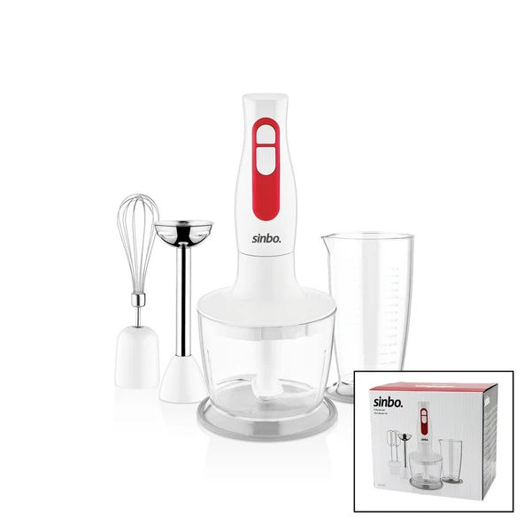 TURBO EL BLENDER SETİ DOĞRAYICI- MİKSER- BLENDER 2 KADEME HIZ 600ML HAZNE - 700ML ÖLÇÜ KABI SHB-3100S (5224) ürün görseli 1