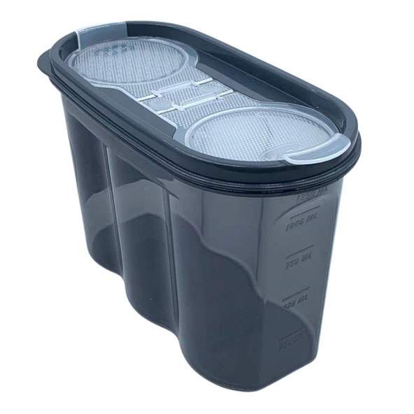 2 Kapaklı Ölçekli Erzak Saklama Kabı - 1,2 Litre - SA930 (5224) ürün görseli 1