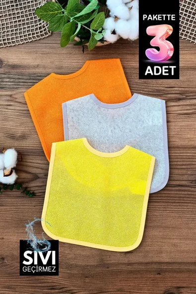 Pratik 3 lü Sıvı Geçirmez Bebek Mama Önlüğü 0-18 Ay ürün görseli 1