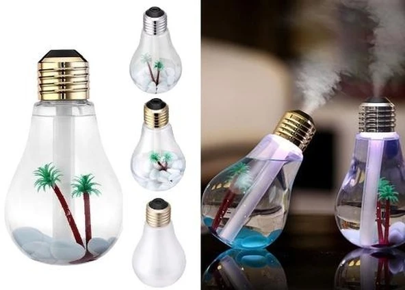 Hava Nemlendirici Ampul Görünümlü Hazneli Buhar Makinesi 400 ml. (5224) ürün görseli 1