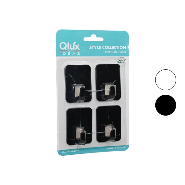 4PCS CLOUD ASKI NO-2 SİYAH - BEYAZ PLASTİK YAPIŞKANLI MONTAJ (5224) ürün görseli 1