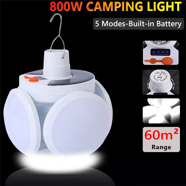 Solar 5 Kanatlı Kamp Lambası (5224) - Resim 2