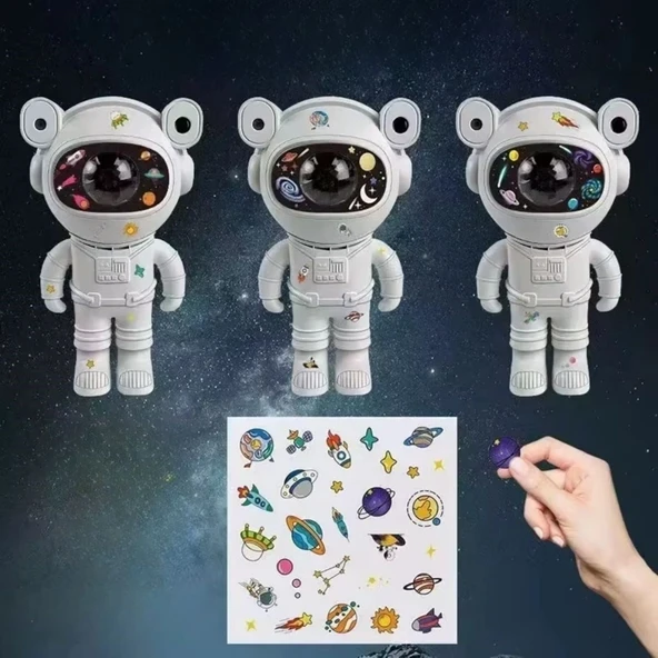 Stickerlı ,Kumandalı ASTRONOT Model Gece Lambası (5224) - Resim 2