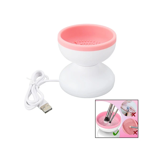 MAKEUP BRUSH CLEANER MAKYAJ FIRÇA TEMİZLEME MAKİNESİ  USB ÇALIŞMA - SİLİKON TIRTIKLI HAZNE (5224) ürün görseli 1