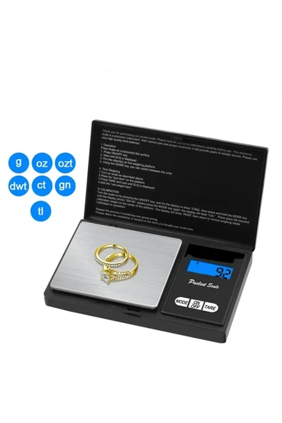 Professional Hassas Terazi 500 gram Kapasiteli 0.1 Hassasiyetli Dijital Kapaklı Tartı (5224) ürün görseli 1