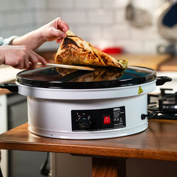 KATMER - YUFKA SACI TERMOSTATLI - STANDLI 3000W EMAYE KAPLI GENİŞ ÜST YÜZEY 53CM GENİŞLİK AT-111B (5224) ürün görseli 1