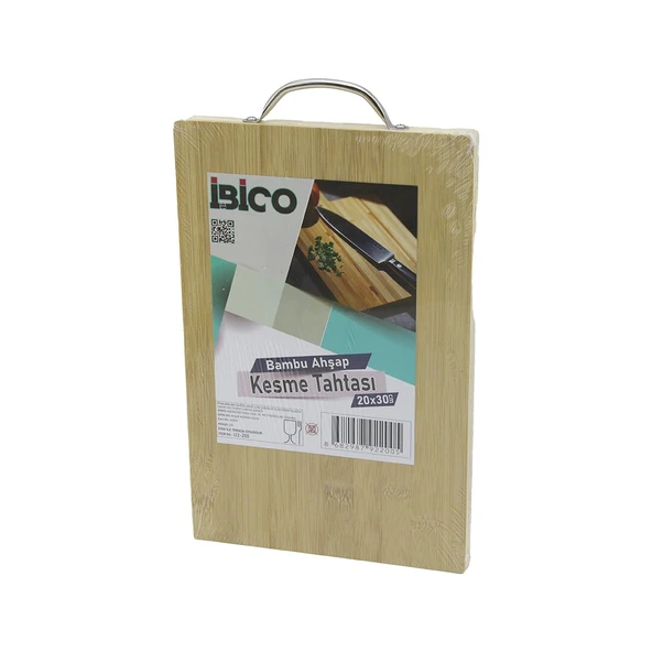 20X30 X 1.7CM LUX AHŞAP BAMBU KESİM PANOSU - KESME TAHTASI METAL KULPLU (5224) ürün görseli 1