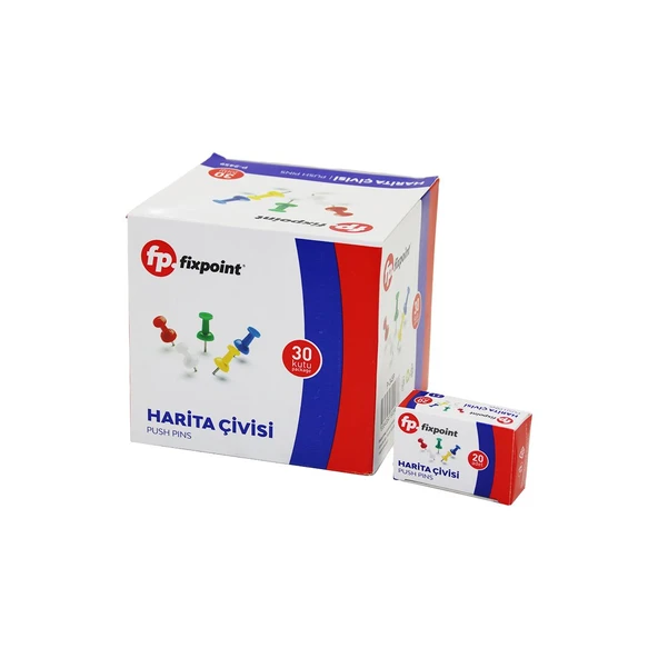 600 ADET HARİTA ÇİVİSİ RENKLİ = 20PCS X 30 (5224) ürün görseli 1
