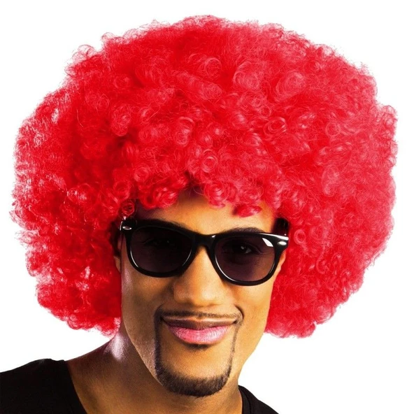 Kırmızı Renk Kıvırcık Afro Bonus Peruk (5224) ürün görseli 1