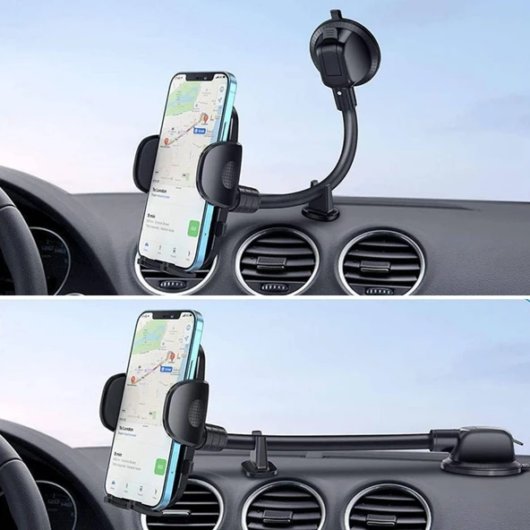 Ayarlanabilir Vakum Kilitli Cam Ve Torpidoya Takılabilen Telefon Tutucu (5224) ürün görseli 1