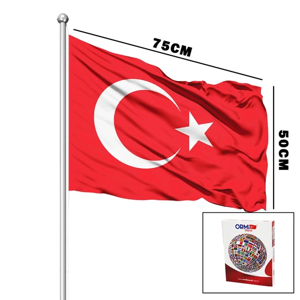TÜRK BAYRAĞI ALPAKA KUMAŞ 50X75CM (5224) ürün görseli 1