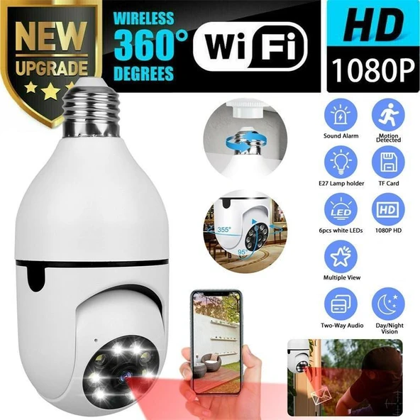 WiFi Panoramik Kamera 360 Derece Kablosuz Kamera (5224) ürün görseli 1
