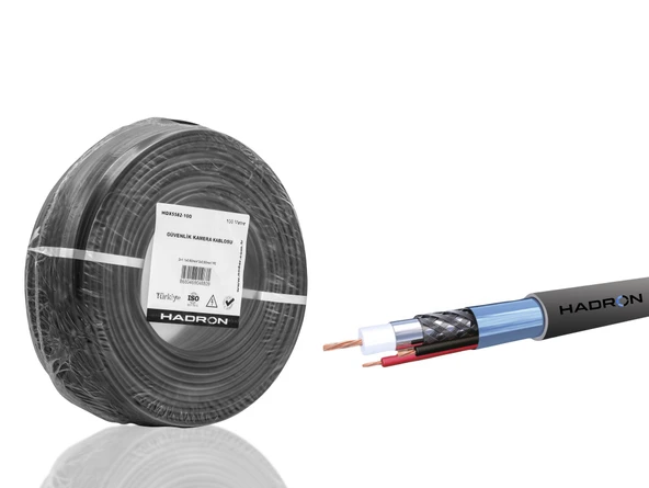 Cctv Kablo Mini Coax Eco Cca Pe 2X0.50 Mm Dış Mekan 100 M - Siyah HDX5582-100 ürün görseli 1