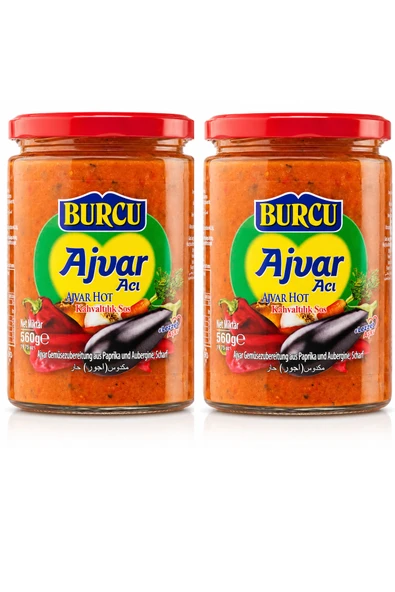 Burcu Ajvar Acı Kahvaltılık Sos 560 gr x 2 Adet ürün görseli 1