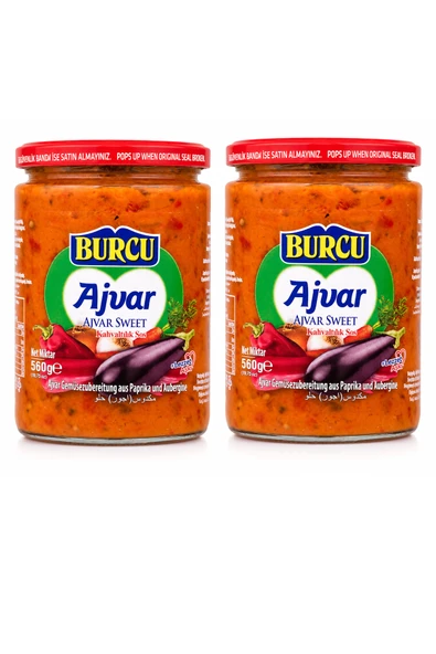 Burcu Ajvar Tatlı Kahvaltılık Sos 560 gr x 2 Adet ürün görseli 1