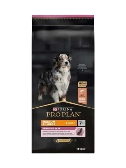 Pro Plan Medium +7 Sensitive Somonlu Yaşlı Köpek Maması 14 Kg ürün görseli 1