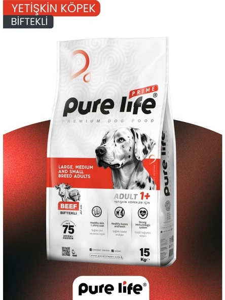 Purelife Prıme Biftekli Yetişkin Köpek Maması 15KG ürün görseli 1