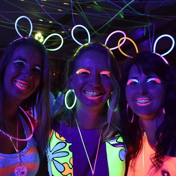 Glow Taç Fosforlu Taç Karışık Renk 12 Adet ürün görseli 1