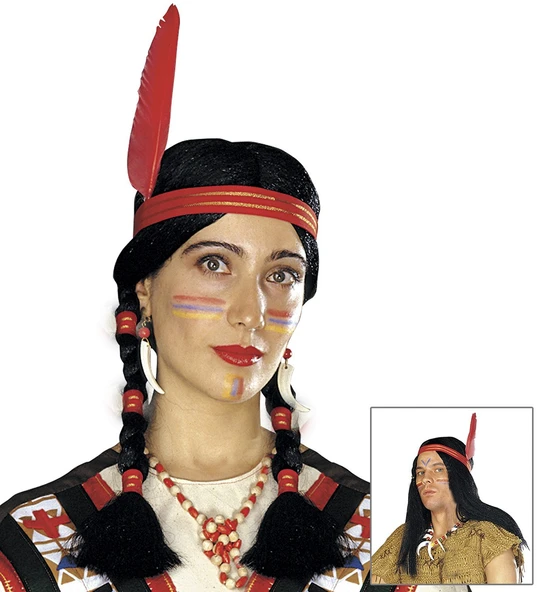 Tüylü Örgülü Hint Peruğu Kızılderili Peruğu ürün görseli 1