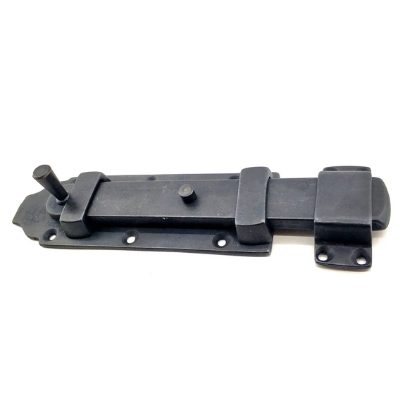 Antika Tarz Dekoratif Pirinç Yassı Kapı Sürgüsü - 55x215 mm, Oksit ürün görseli 1