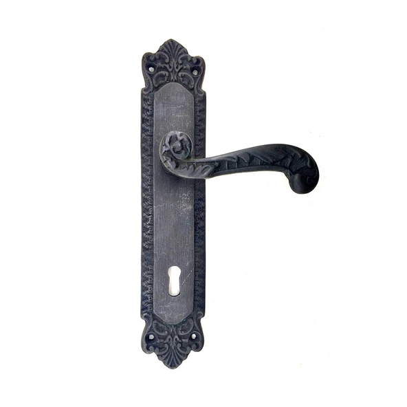 Antika Tarz Dekoratif Pirinç Sultan Banyo Kapı Kolu - 270x54mm, Oksit ürün görseli 1