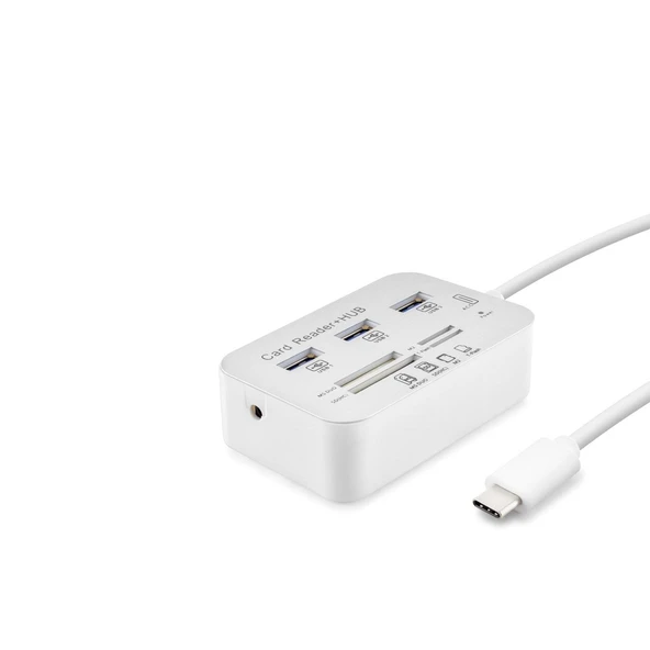 Type-C 3.1 Hub Kart Okuyucu 7 Port 5 Gbps Beyaz HDX7029 ürün görseli 1