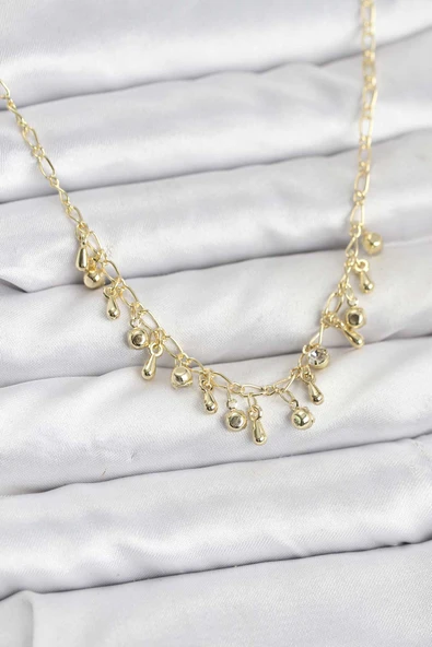 316L Çelik Zincir Gold Renk Kadın Kolye - TJ-BKO10786 ürün görseli 1