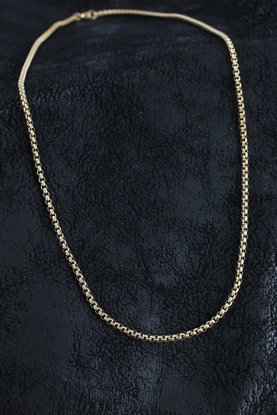 316L Çelik Örme Zincir Model Gold Renk Erkek Kolye TJ-ERK1391 ürün görseli 1