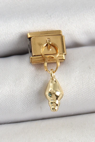 316L Çelik Sallantılı Deniz Kabuğu Model Gold Renk Nomination Charm TJ-BC1437 ürün görseli 1