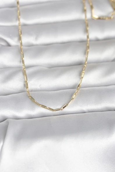 CM 14K Gold Renk İnce Ataç Zincir Model 60 cm Kadın Kolye TJ-BKO10983 ürün görseli 1