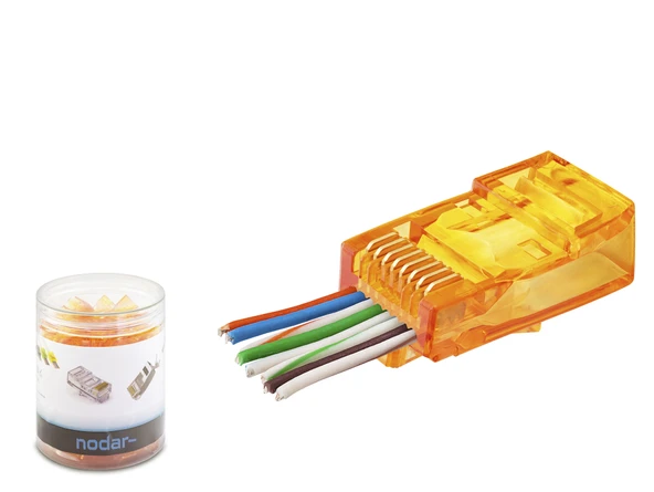 Cat6 Ez Rj45 Konnektör - 100 Adet Turuncu / Özel Plastik Kutulu ND2405 ürün görseli 1