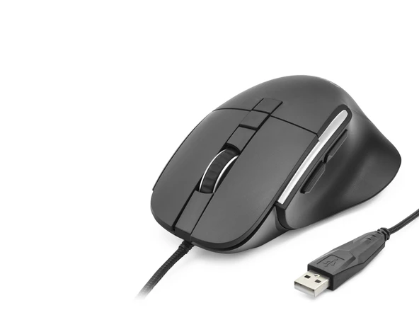 7D Ergonomi̇k Kablolu Ofi̇s Mouse 3600 Dpi - Siyah ND1209B ürün görseli 1