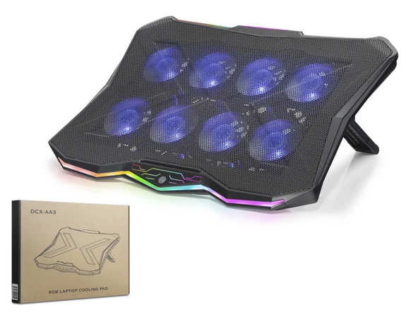 Laptop Soğutucu 8 Fan Rgb - Siyah DCXAA3 ürün görseli 1