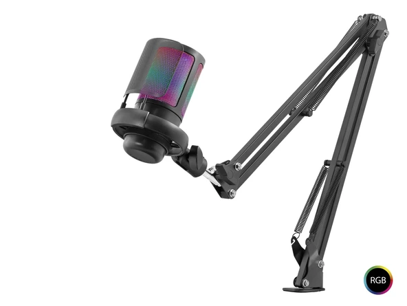 Rgb Mikrofon Seti Ayarlı Masa Kolu Type-C 192Khz 24Bit - Siyah ME6S35B ürün görseli 1