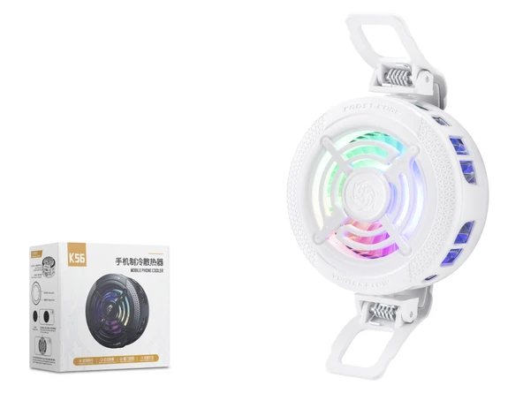 Klipsli Telefon Soğutucu Fan Rgb Beyaz K56 ürün görseli 1