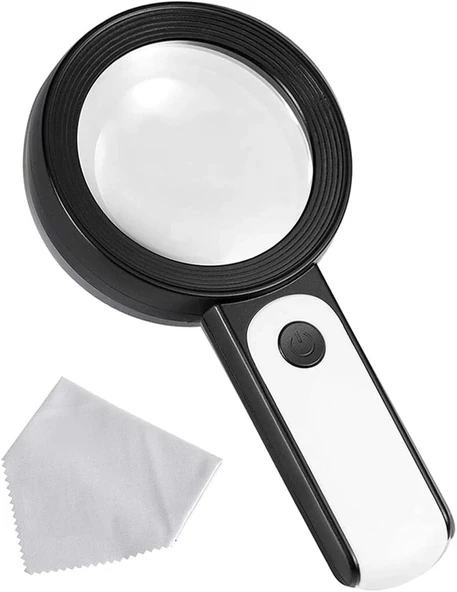 Nikula-30x -12ışıklı Büyüteç Taşınabilir Çıft Katmanlı Optik Cam Okuma Büyüteç 2290-18 ürün görseli 1