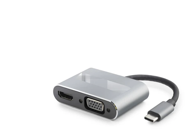 Type-C Hub Hdmi 4K Vga Usb 3.0 Pd 4 Port Gri HDX7839 ürün görseli 1