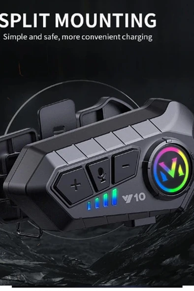 Y10 Kask Kulaklık Bluetooth Motosiklet Kulaklık 5,3 Bluetooth Intercom Motorsiklet Kulaklık ürün görseli 1