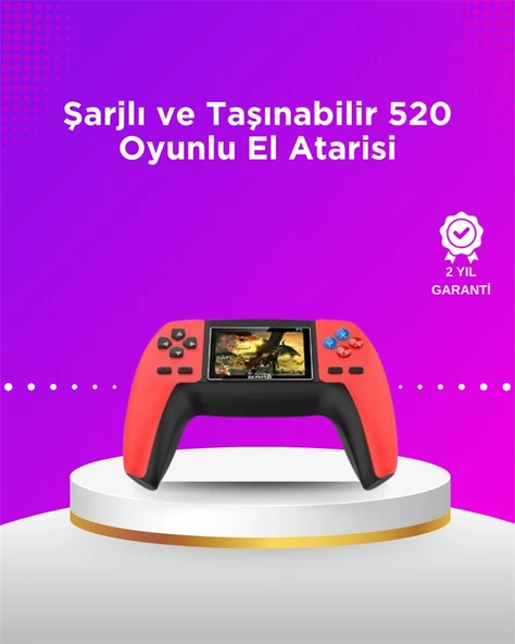 P5 Taşınabilir Retro Konsol – 520 Oyun, Ergonomik Tasarım, Nostaljik Eğlence ürün görseli 1