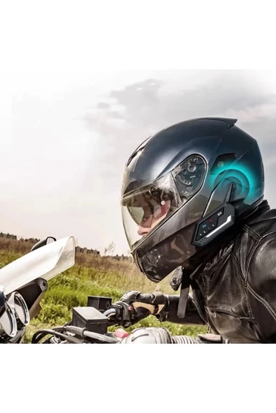 Bt62 Motosiklet Kask Kulaklığı Bluetooth Intercom 2 Intercom Bağlantılı - Resim 5