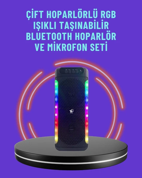 Ev Ve Dış Mekan Kullanımına Uygun Rgb Işıklı Hoparlör ürün görseli 1