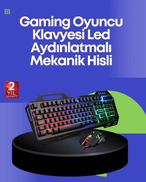 Pg8018 Led Aydınlatmalı Mekanik Klavye Mouse – Oyunlarda Üstün Performans ürün görseli 1