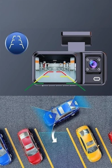 Ön Ve Arka Kameralı 2 İnç 1080p Full Hd Dvr Araç İçi Ekran ürün görseli 1