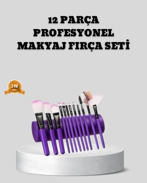 12 Parça Makyaj Fırça Seti – Profesyonel Ve Günlük Kullanıma Uygun ürün görseli 1