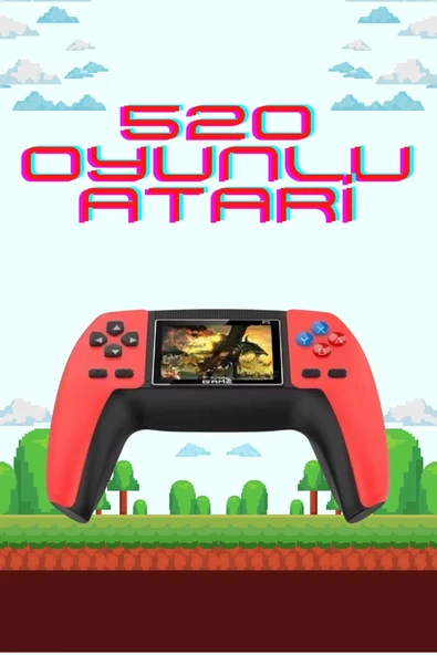 520 Retro Oyunlu El Konsolu Atari Oyun Konsolu Taşınabilir ürün görseli 1
