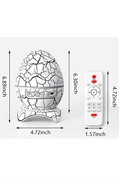 Yumurta Şeklinde Su Dalgalı Bluetooth Speaker Lamba Renkli Şarjlı - Resim 3