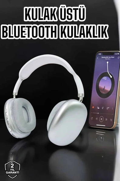 P9 Plus Kablosuz Kulak Üstü Bluetooth Kulaklık Beyaz Mikrofonlu Kulaküstü Kablosuz Kulaklık ürün görseli 1