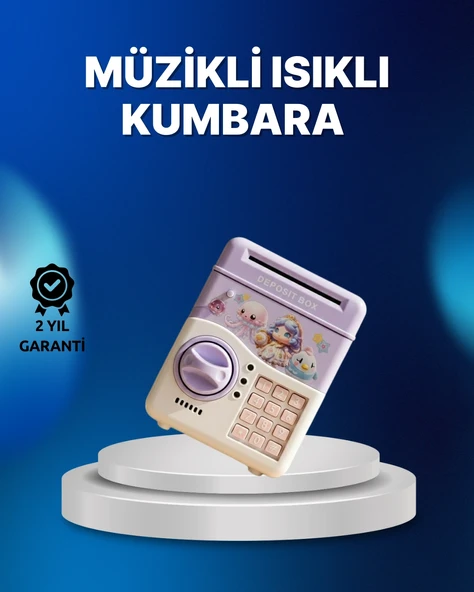 Mor Otomatik Para Girişli Elektronik Şifreli Kumbara ürün görseli 1
